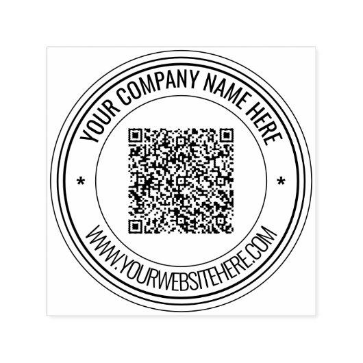 Uw QR code aangepaste tekst rond zelfinkkend stemp Zelfinktende Stempel (Design)