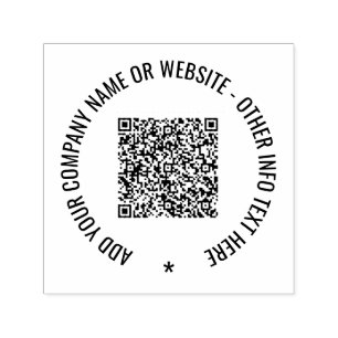 Uw QR code aangepaste tekst rond zelfinkkend stemp Zelfinktende Stempel