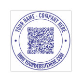 Uw QR code aangepaste tekst rond zelfinkkend stemp Zelfinktende Stempel (Design)