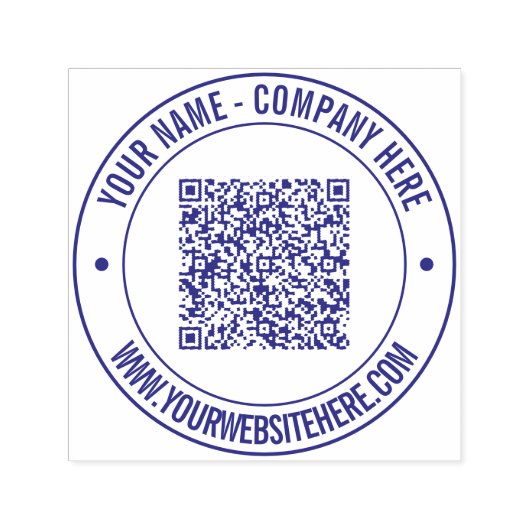 Uw QR code aangepaste tekst rond zelfinkkend stemp Zelfinktende Stempel (Design)