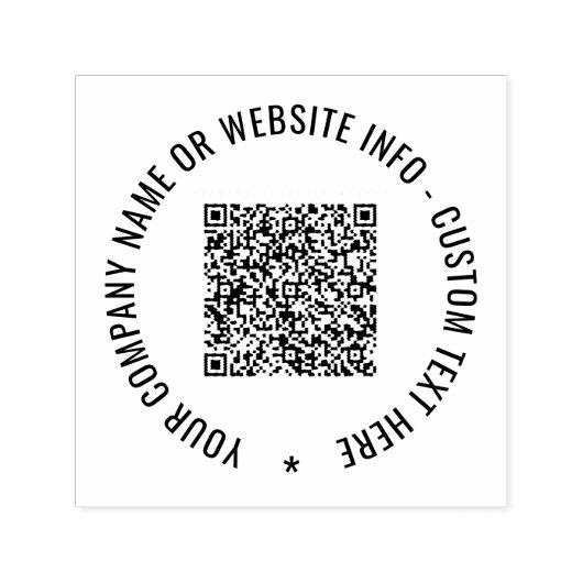 Uw QR code aangepaste tekst rond zelfinkkend stemp Zelfinktende Stempel (Design)