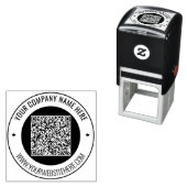 Uw QR code aangepaste tekst rond zelfinkkend stemp Zelfinktende Stempel (In situ)
