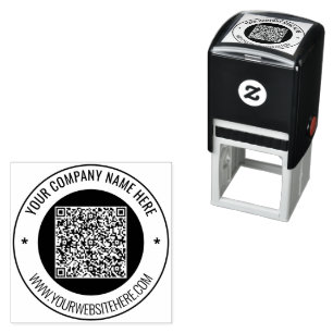 Uw QR code aangepaste tekst rond zelfinkkend stemp Zelfinktende Stempel