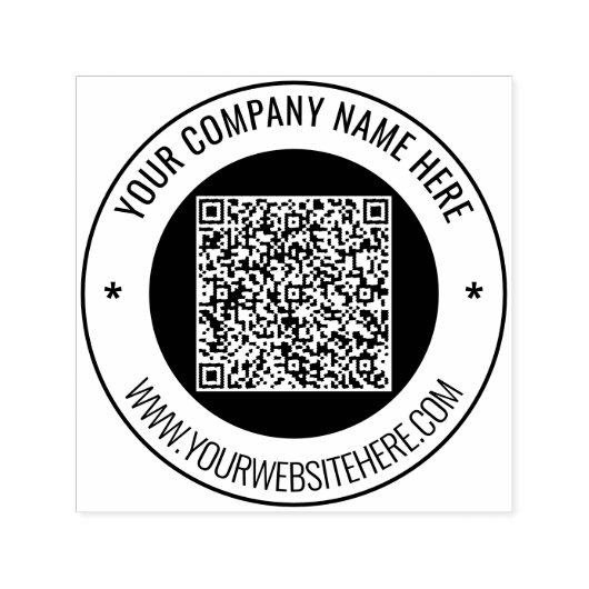 Uw QR code aangepaste tekst rond zelfinkkend stemp Zelfinktende Stempel (Design)