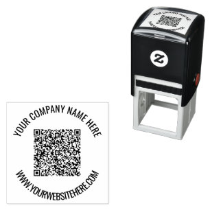 Uw QR code aangepaste tekst rond zelfinkkend stemp Zelfinktende Stempel
