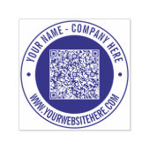 Uw QR code aangepaste tekst rond zelfinkkend stemp Zelfinktende Stempel (Design)