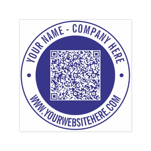 Uw QR code aangepaste tekst rond zelfinkkend stemp Zelfinktende Stempel (Design)