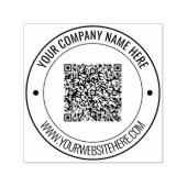 Uw QR-code aangepaste tekst rond zelfinktkussen Zelfinktende Stempel (Design)