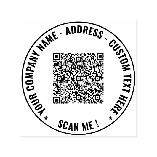 Uw QR-code aangepaste tekst ronde zelfinkende stem Zelfinktende Stempel (Design)