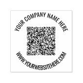 Uw QR-code aangepaste tekst ronde zelfinktampon Zelfinktende Stempel (Design)