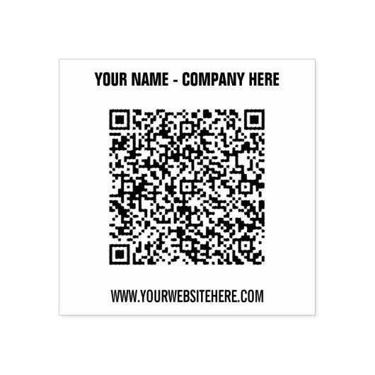 Uw QR-code Aangepaste tekst Rubber Stamp Sjabloon Rubberstempel (Afrduk)