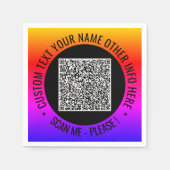 Uw QR-code Aangepaste tekst servetten voorbeeld (Voorkant)