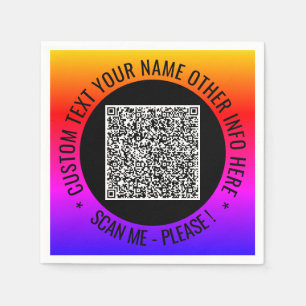 Uw QR-code Aangepaste tekst servetten voorbeeld