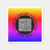Uw QR-code Aangepaste tekst servetten voorbeeld (Voorkant)
