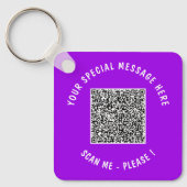 Uw QR-code aangepaste tekst Sleutelhanger of kies (Voorkant)