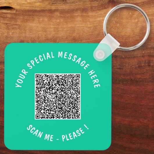 Uw QR-code aangepaste tekst Sleutelhanger of kies (Achterkant)