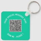 Uw QR-code aangepaste tekst Sleutelhanger of kies  (Achterkant)