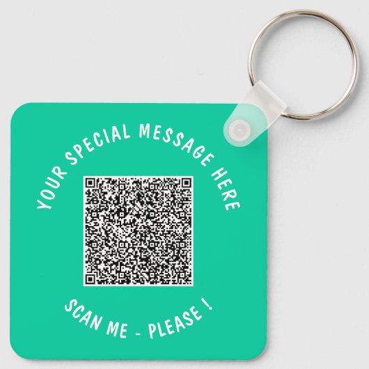 Uw QR-code aangepaste tekst Sleutelhanger of kies (Achterkant)