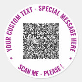Uw QR-code Aangepaste Tekst Stickers Kies Kleuren (Voorkant)