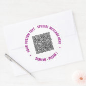 Uw QR-code Aangepaste Tekst Stickers Kies Kleuren (Envelop)