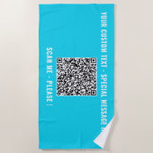 Uw QR-code aangepaste tekst strandhanddoek Kies kl Strandlaken (Voorkant)