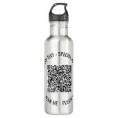 Uw QR-code Aangepaste tekst Waterfles Kies kleur Waterfles (Voorkant)