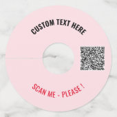 Uw QR-code Aangepaste tekst Wijnglas Label Sjabloo (Voorkant)