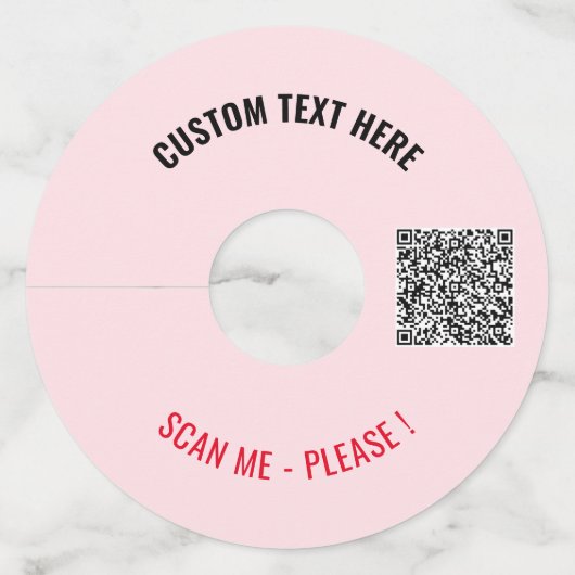 Uw QR-code Aangepaste tekst Wijnglas Label Sjabloo (Voorkant)