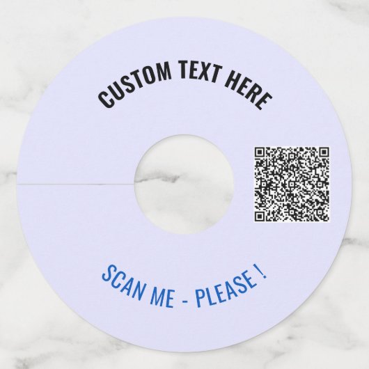 Uw QR-code Aangepaste tekst Wijnglas Label Sjabloo (Achterkant)