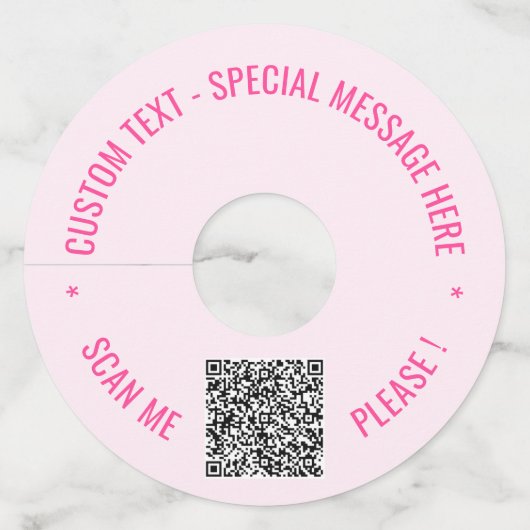 Uw QR-code Aangepaste tekst Wijnglas Label Sjabloo (Achterkant)