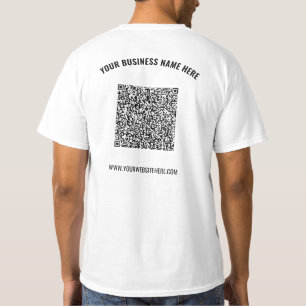 Uw QR-code Aangepaste tekst Zakelijk T-shirt Sjabl