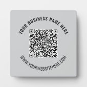 Uw QR-code aangepaste tekst zakelijke plaque Sjabl Fotoplaat (Voorkant)