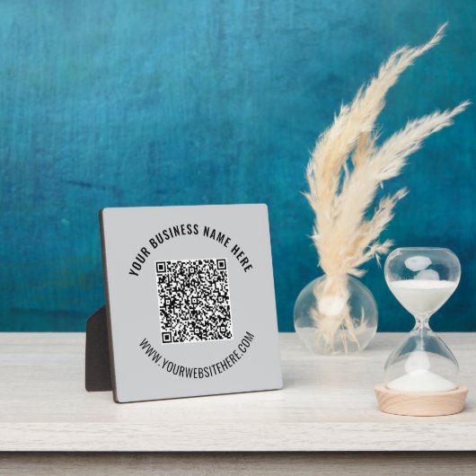 Uw QR-code aangepaste tekst zakelijke plaque Sjabl Fotoplaat (Insitu)