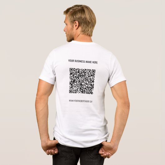Uw QR-code Aangepaste tekst Zakelijke promotie Tri-Blend Shirt (Achterkant volledig)