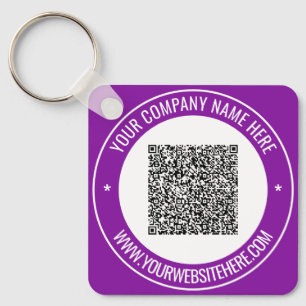 Uw QR-code aangepaste tekst zakelijke Sleutelhange Sleutelhanger