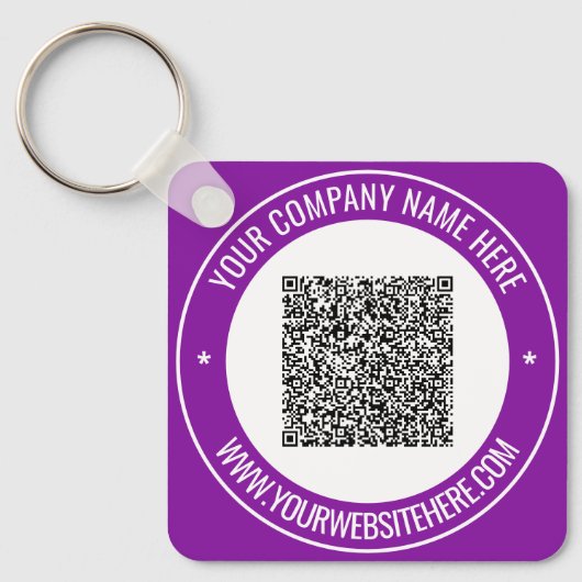 Uw QR-code aangepaste tekst zakelijke Sleutelhange Sleutelhanger (Voorkant)