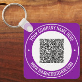 Uw QR-code aangepaste tekst zakelijke Sleutelhange Sleutelhanger (Voorkant)
