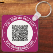 Uw QR-code aangepaste tekst zakelijke Sleutelhange Sleutelhanger (Achterkant)