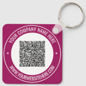 Uw QR-code aangepaste tekst zakelijke Sleutelhange Sleutelhanger (Achterkant)