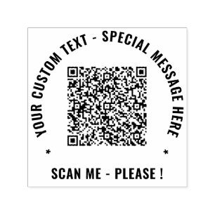 Uw QR-code Aangepaste Tekst Zelfinkende Stempel Vo