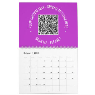 Uw QR-code Aangepaste tekstagenda Kies kleur Kalender