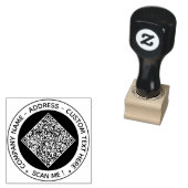 Uw QR-code Aangepaste tekstkleur Ronde rubberen st Rubberstempel (Gestempeld)