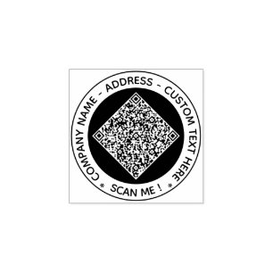 Uw QR-code Aangepaste tekstkleur Ronde rubberen st Rubberstempel
