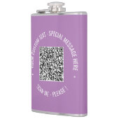 Uw QR-code Aangepaste tekstkolf Kies kleur Heupfles (Links)