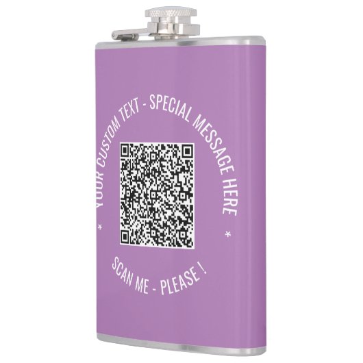 Uw QR-code Aangepaste tekstkolf Kies kleur Heupfles (Links)