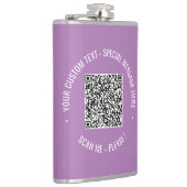 Uw QR-code Aangepaste tekstkolf Kies kleur Heupfles (Rechts)