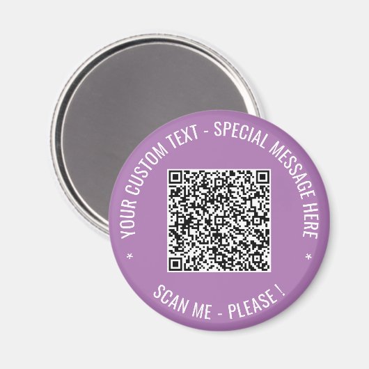 Uw QR-code aangepaste tekstmagneet - Kies kleuren Magneet (Voorkant / Achterkant)