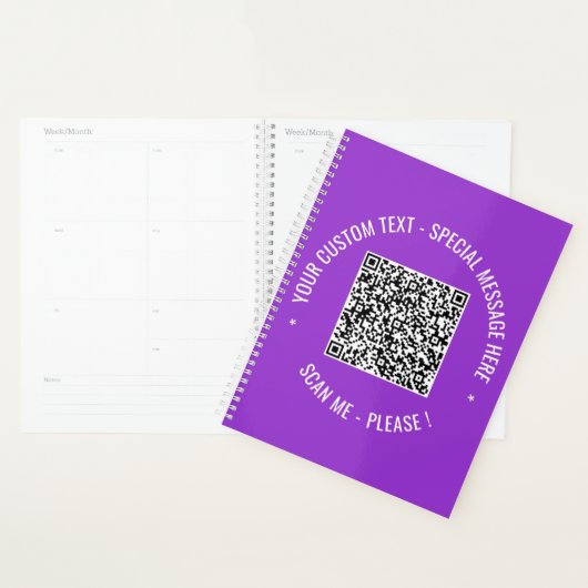 Uw QR-code Aangepaste tekstplanner Kies kleur Planner (Display)