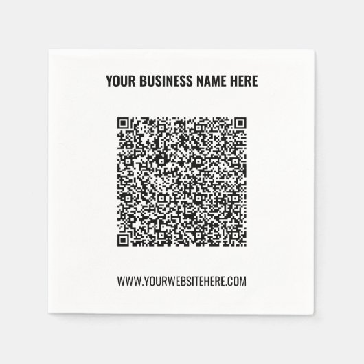 Uw QR-code Aangepaste tekstservetten Kleuren kieze Servet (Voorkant)
