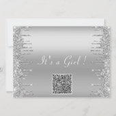 Uw QR Code Baby Meisje Douche Uitnodiging Sjabloon (Achterkant)